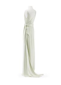 Pistaziengrünes Abendkleid mit Schleppe
