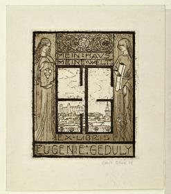 Ex Libris Eugenie Geduly "Mein Haus meine Welt"