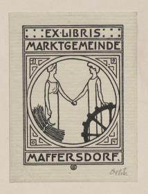 Exlibris Marktgemeinde Maffersdorf (bei Reichenberg)