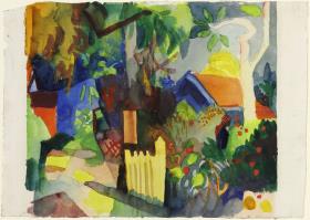 Landschaft mit hellem Baum