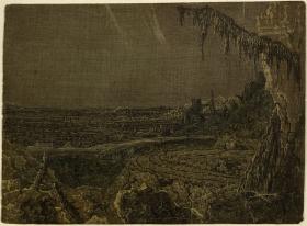Die Landschaft mit dem Fichtenzweig