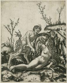 Satyr entdeckt ruhende Nymphe