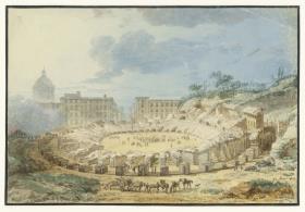 Blick auf das Amphitheater von Catania auf Sizilien