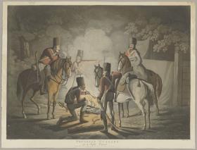 Prussian Hussars on a Night Piquet