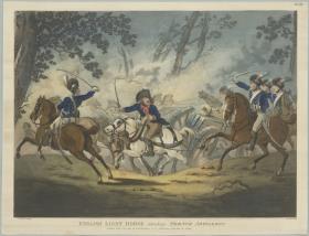 English Light Horse Attacking French Artillery