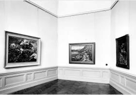 Blick in die Ausstellung "Lovis Corinth zum 100. Geburtstag" vom 21. Juli 1958 - 18. Sept.1958 in der Nationalgalerie