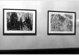 Blick in die Kabinett-Ausstellung "Christian Rohlfs 1849 - 1938 - Aquarelle und Gemälde von 1919 bis 1937 aus Sammlungen der DDR" vom 08. Jan. 1988 - 28. Febr. 1988 in der Nationalgalerie