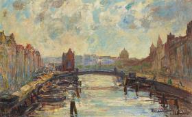 Blick auf die Schmiedebrücke in Königsberg