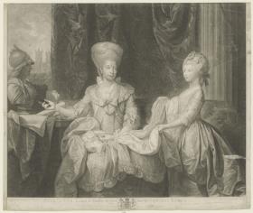 Porträt der Charlotte, Königin von Großbritannien und Irland und ihrer Tochter Kronprinzessin Charlotte Auguste