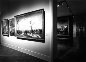 Blick in die Ausstellung "Der Maler Franz Krüger 1797 - 1857 preußisch korrekt - berlinisch gewitzt" im Schloss Charlottenburg, Raum 4
