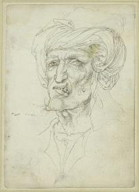 Kopf eines Mannes mit Turban und Hasenscharte