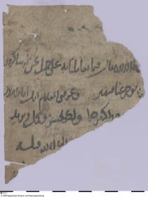 Arabisches Papier. Vorderseite mit dem Beginn eines Privatbriefes, Rückseite mit dem Fragment eines Antwortschreibens bezüglich der Beruhigung einer Frau