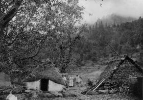 Hütten am Bergwald. Pinar