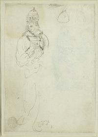 Hohepriester mit Brustschild und Mitra, Kontur einer Mitra