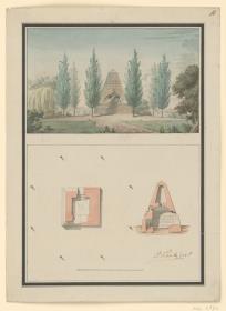 Denkmal für General Marceau. Ansicht, Schitt und Grundriss