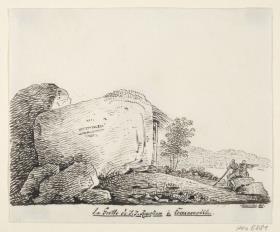 Aufnahme der Grotte von Jean-Jacques Rousseau in Ermenonville