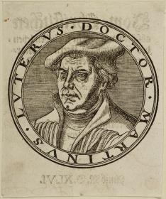 Medaillon mit Porträt Martin Luthers, nach links