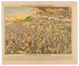 Herero-Aufstand in Deutsch-Südwest-Afrika. Die Erstürmung von Waterberg.