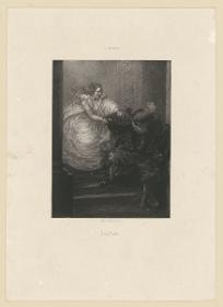 Don Juan entflieht Donna Anna. Szene aus "Don Giovanni" von Wolfgang Amadeus Mozart