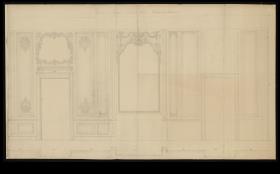 Aufrisse der Boiserien und Wandgestaltungen im Grand Salon des Waddesdon Manor
