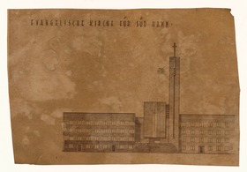 Wettbewerbsentwurf, Hamburg-Hamm, Evangelische Wichernkirche, Ansicht