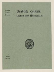 Einband zu Friedrich Hölderlin, Dramen und Übersetzungen