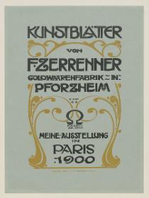 Einband zu Kunstblätter von F. Zerrenner Goldwaarenfabrik in Pforzheim