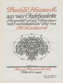 Titel zu Hugo Leichtentritt, Deutsche Hausmusik aus vier Jahrhunderten