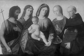 Maria mit dem Kind und vier Heiligen