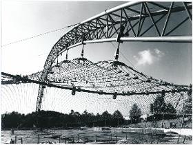 München, Eislaufzelt im Olympiapark, Baustelle
