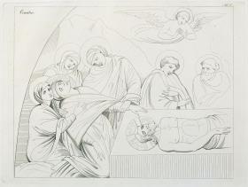 Beweinung Christi. In "Geschichte der Mahlerei in Italien", Heft 1, Tafel 5