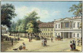 Alt-Berliner Ansichten. Unter den Linden mit Durchfahrt zur Neuen Wilhelmstraße