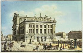 Alt-Berliner Ansichten. Das Königliche Schauspielhaus am Gendarmenmarkt - Seitenansicht