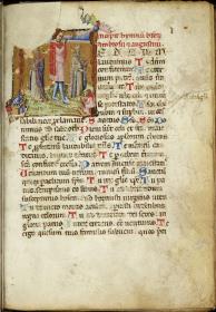 Psalterium und Martyrologium. Initiale T zu Beginn des Ambrosianischen Lobgesangs
