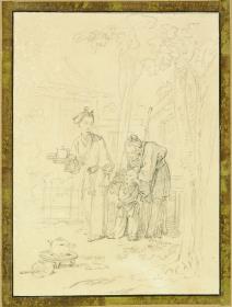 Chinoiserie: Chinesische Familie im Freien mit Teegefäßen (Le Thé)