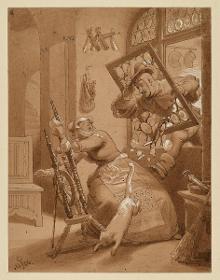 Wie Till Eulenspiegel sich zu Hamburg zu einem Barbier verdingte und dem Meister durch die Fenster in die Stube ging. zu: Die wunderbarlichen und seltsamen Historien von Till Eulenspiegel