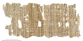 Griechisch-demotischer Papyrus mit Getreideabrechnungen und Sterntafeln (Pap. Berlin P 8279 + P 23547)
