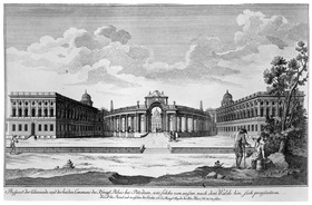 Das Neue Palais in Potsdam, Rückfront der Communs