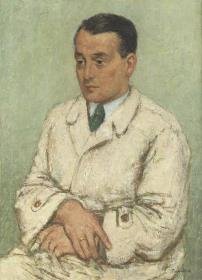 Bildnis Alex Vömel im Regenmantel