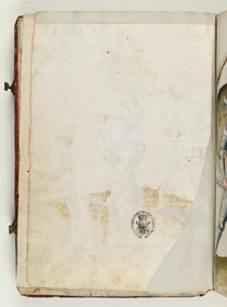 Leerseite mit Sammlungsstempel. Fecht- und Ringerbuch der Brüder vom Stain (nach Talhoffer)