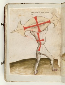 Derselbe von hinten gesehen. Fecht- und Ringerbuch der Brüder vom Stain (nach Talhoffer)