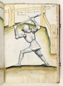 Schlag und Abwehr mit dem Schwert in beiden Händen. Fecht- und Ringerbuch der Brüder vom Stain (nach Talhoffer)