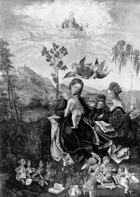 Maria mit dem Kinde, der heiligen Katharina, der heiligen Barbara und Engeln