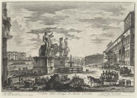 Ansicht der Piazza di Monte Cavallo (aus: Vedute di Roma)