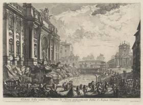 Ansicht der Fontana di Trevi (aus: Vedute di Roma)