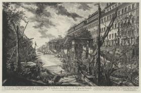 Ansicht des Hafens an der Ripa Grande (aus: Vedute di Roma)