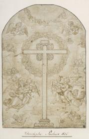 Anbetung des Kreuzes von Jerusalem in der Engelsglorie