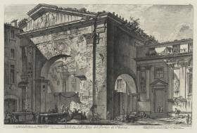 Ansicht des Atriums des Portikus der Octavia (aus: Vedute di Roma)