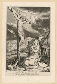 Die hl. Magdalena vor dem Kruzifix kniend