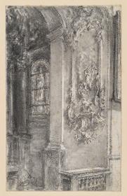 Detailstudie aus dem Chor einer Rokokokirche in München